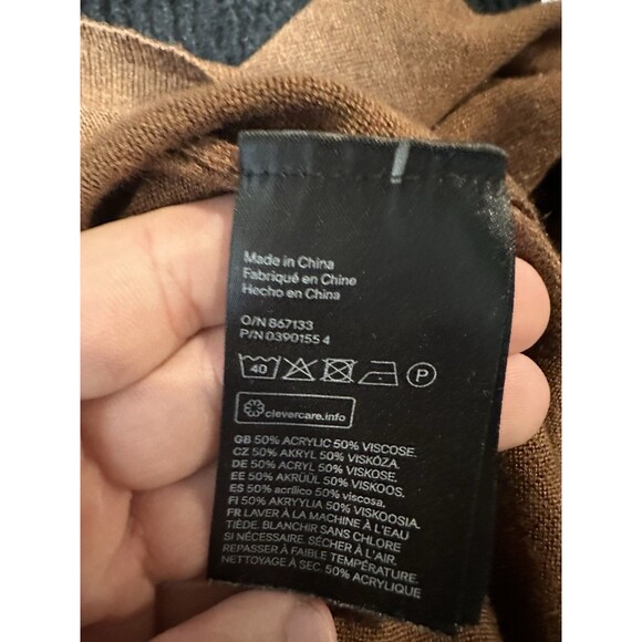 H & M Pullover Tunic Sweater Top Women's SmallBrown Knit Lightweight Long Sleeve - Picture 5 of 5